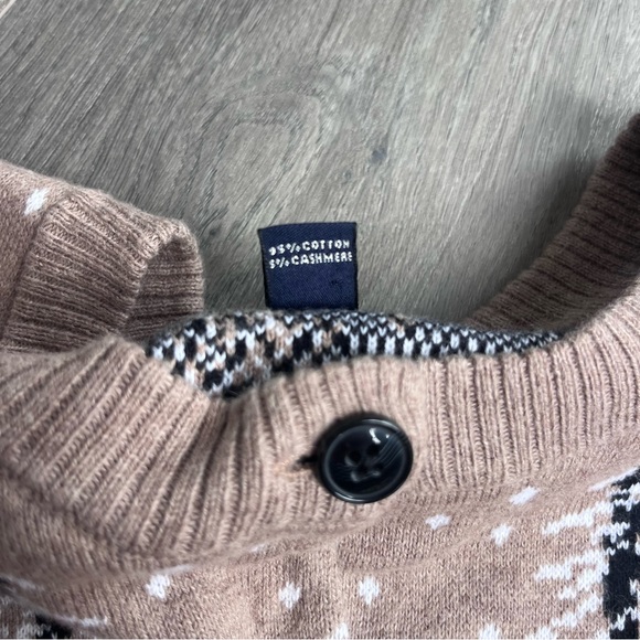 Vintage Lands End Womens Size LP Snow Tree All Over Print Knit Cardigan Sweater - Picture 3 of 9